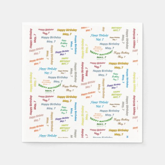 Papier Napkins May, 7 zaterdag Servet (Voorkant)