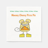 Papier Napkins, Mousey Cheesy Pizza Pie Servet (Voorkant)