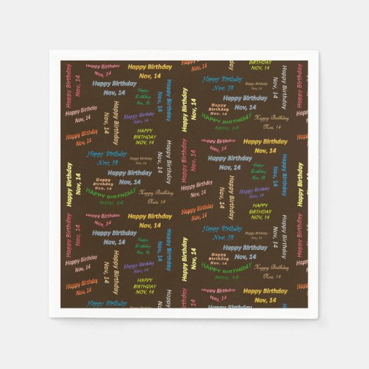 Papier Napkins November, 14 zondag Servet (Voorkant)
