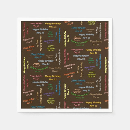 Papier Napkins November, 21 zondag Servet (Voorkant)