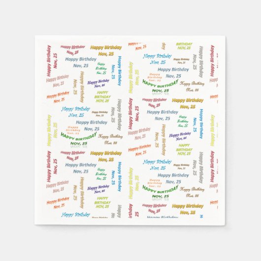 Papier Napkins November, 25 zondag Servet (Voorkant)