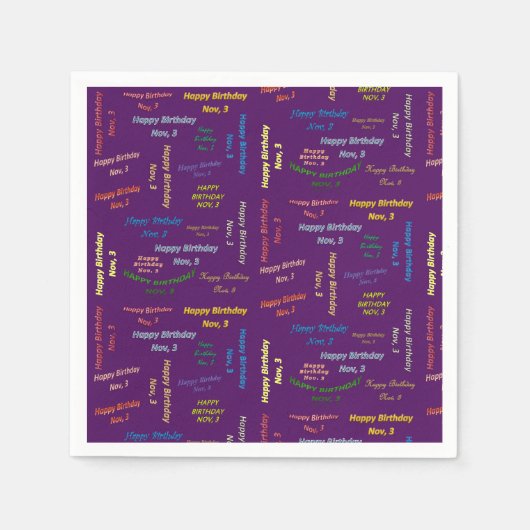 Papier Napkins November, 3 verjaardag Servet (Voorkant)