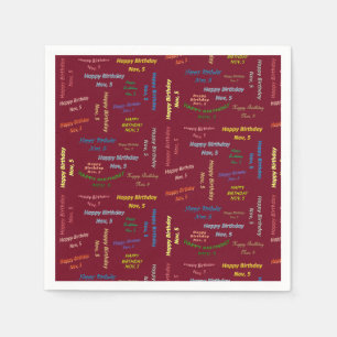 Papier Napkins November, 5 verjaardag Servet