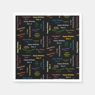 Papier Napkins November, 6 verjaardag Servet