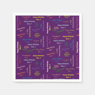 Papier Napkins November, 7 verjaardag Servet