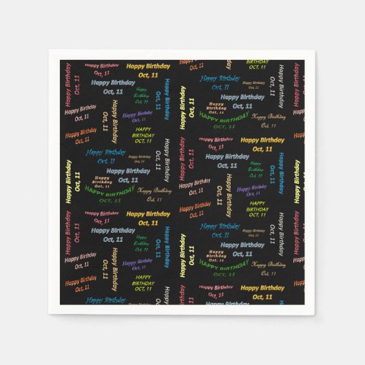 Papier Napkins Oktober, 11 Birthday Servet (Voorkant)