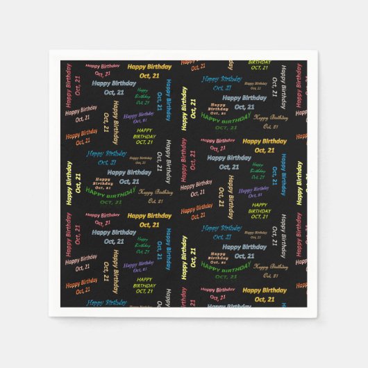 Papier Napkins Oktober, 21 Birthday Servet (Voorkant)