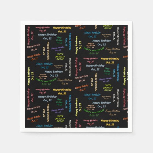 Papier Napkins Oktober, 22 Birthday Servet (Voorkant)