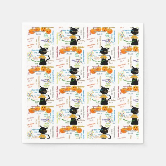 Papier Napkins Oktober, 31 verjaardag Servet (Voorkant)