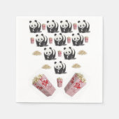 Papier Napkins, Panda Beer Popcorn Servet (Voorkant)