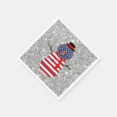 Papier Napkins Patriotic USA vlag Snowman Kerstmis Servet (Hoek)