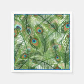 Papier Napkins-Peacock Feathers Napkins Servet (Voorkant)