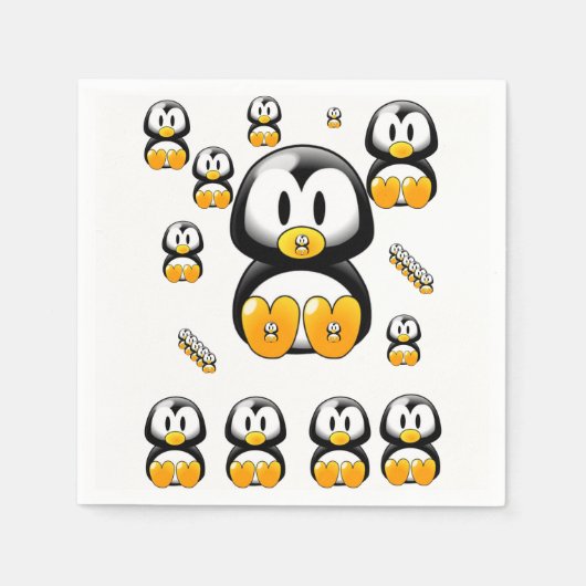 Papier Napkins Penguin Servet (Voorkant)