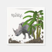 Papier Napkins, Rhinoceros Servet (Voorkant)