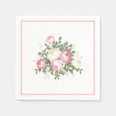 Papier "Napkins-" Roze Rose Servet (Voorkant)