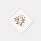 Papier "Napkins-" Roze Rose Servet (Hoek)