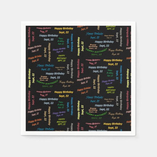 Papier Napkins September, 22 Birthday Servet (Voorkant)