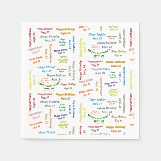 Papier Napkins September, 24 Birthday Servet (Voorkant)