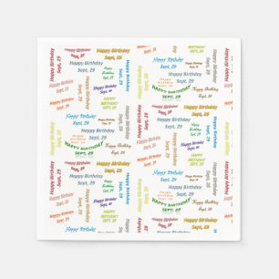 Papier Napkins September, 29 Geboortedag Servet