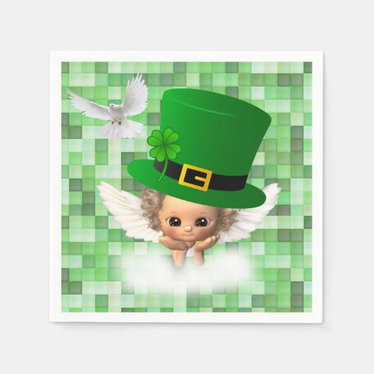 Papier Napkins St. Patrick's Day Angel Servet (Voorkant)