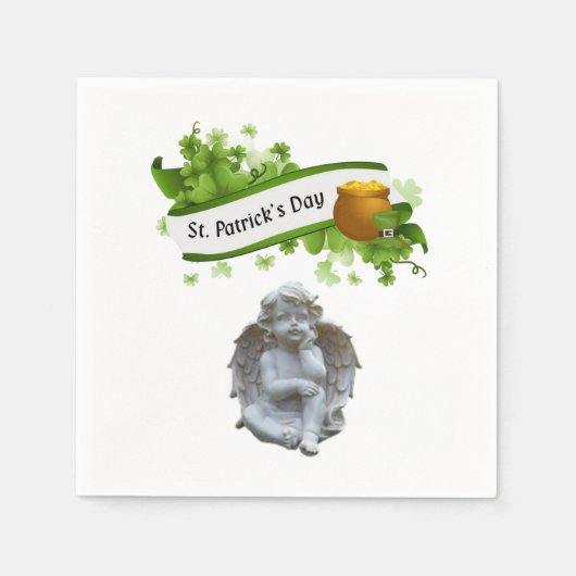 Papier Napkins St. Patrick's Day Angel Servet (Voorkant)