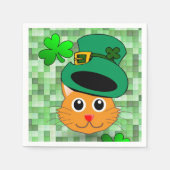 Papier Napkins St. Patrick's Day Cat Servet (Voorkant)