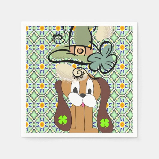 Papier Napkins St. Patrick's Day Dog Servet (Voorkant)