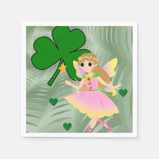 Papier Napkins St. Patrick's Day Fairy Servet (Voorkant)