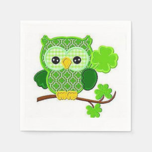 Papier Napkins St. Patrick's Day Owl Servet
