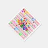 Papier Napkins, Stripe Happy Birthday Servet (Hoek)