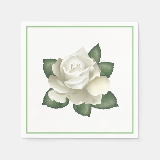 Papier "Napkins-" White Rose Servet (Voorkant)