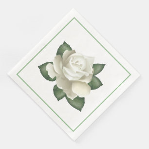 Papier "Napkins-" White Rose Servet