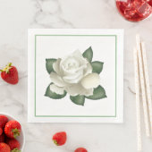 Papier "Napkins-" White Rose Servet (Insitu)