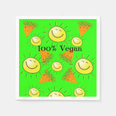 Papier Napkins, wortelen Sun 100% Vegan Servet (Voorkant)