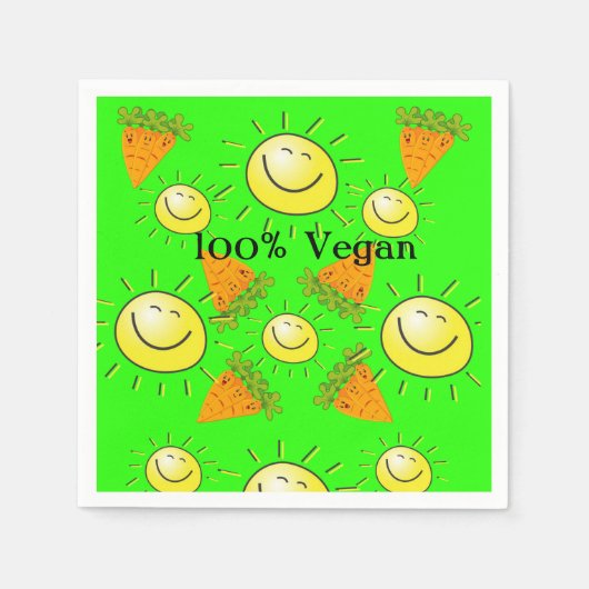 Papier Napkins, wortelen Sun 100% Vegan Servet (Voorkant)