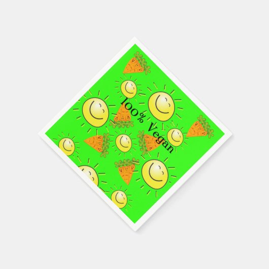 Papier Napkins, wortelen Sun 100% Vegan Servet (Hoek)