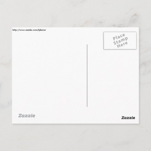 Papier onder de microscoop briefkaart (Achterkant)