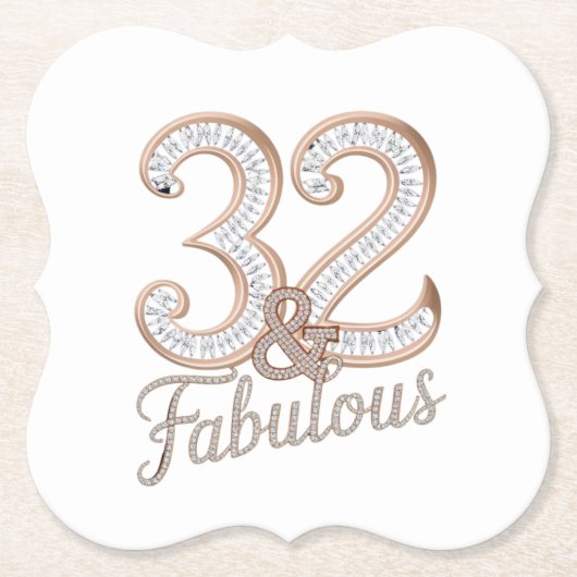 Papier Onderzetter - 32 & Uitstekend (Voorkant)