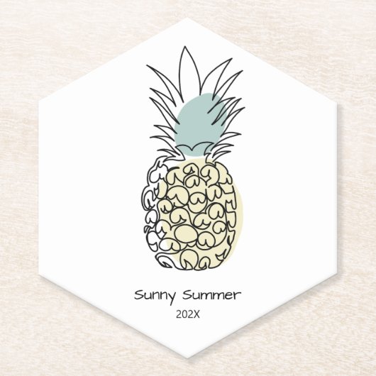 Papier Onderzetter Ananas (Voorkant)