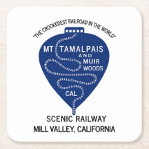 Papier Onderzetter Crookedest Railroad Mt Tamalpai
