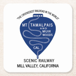 Papier Onderzetter Crookedest Railroad Mt Tamalpai