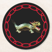 Papier Onderzetter - Dragon en rode ketting (Voorkant)