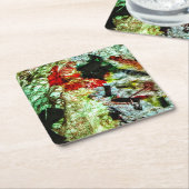 Papier onderzetter glad geel abstract (Schuin)