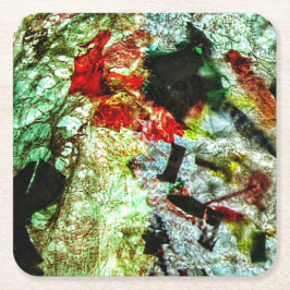 Papier onderzetter glad geel abstract