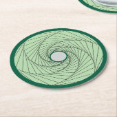 Papier Onderzetter - Groene Optische Illusie Spira (Gebogen)