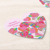 Papier Onderzetter Hart Lollipop Bloem (Gekanteld)