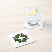 Papier Onderzetter - Krans van Holly bladeren en b (Insitu)