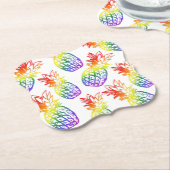 Papier Onderzetter regenboog ananas (Gekanteld)