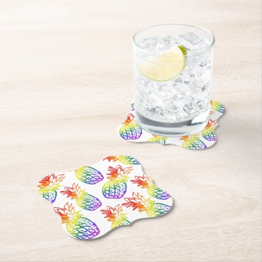 Papier Onderzetter regenboog ananas (Insitu)