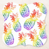 Papier Onderzetter regenboog ananas (Voorkant)